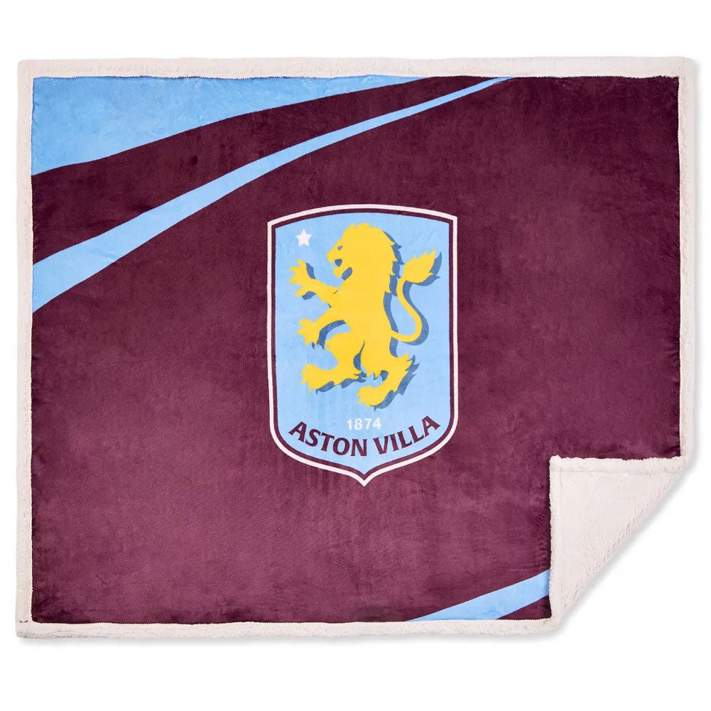 Aston Villa FC Sherpa Fleece Blanket - Gift Arch