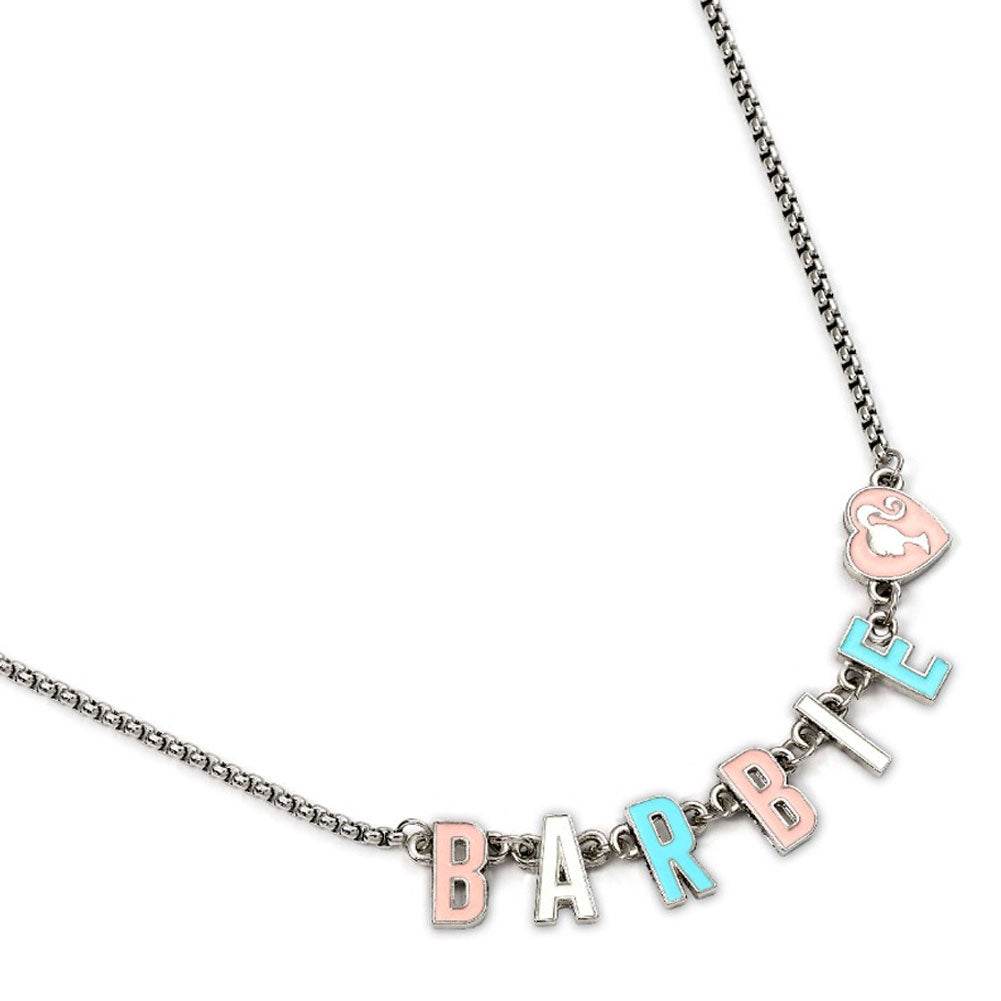 Barbie Silver Plated Enamel Letter Necklace - Gift Arch