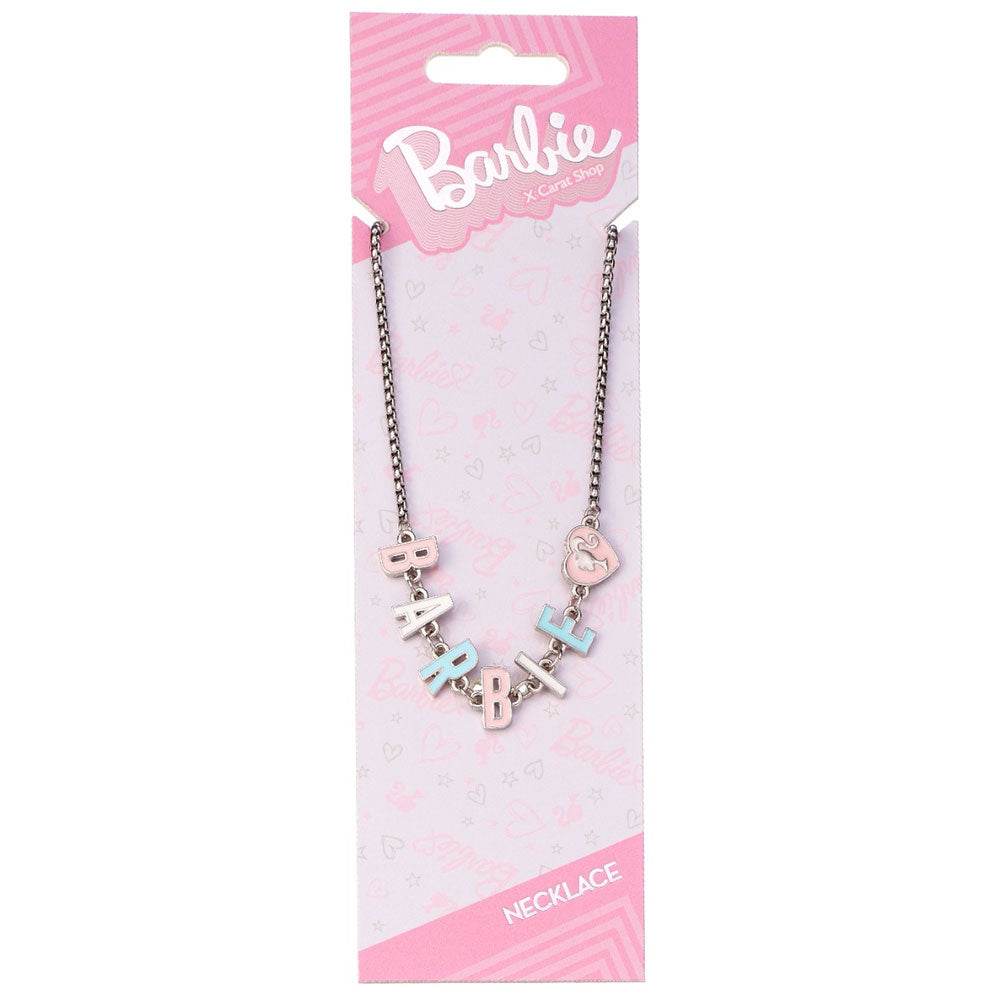 Barbie Silver Plated Enamel Letter Necklace - Gift Arch