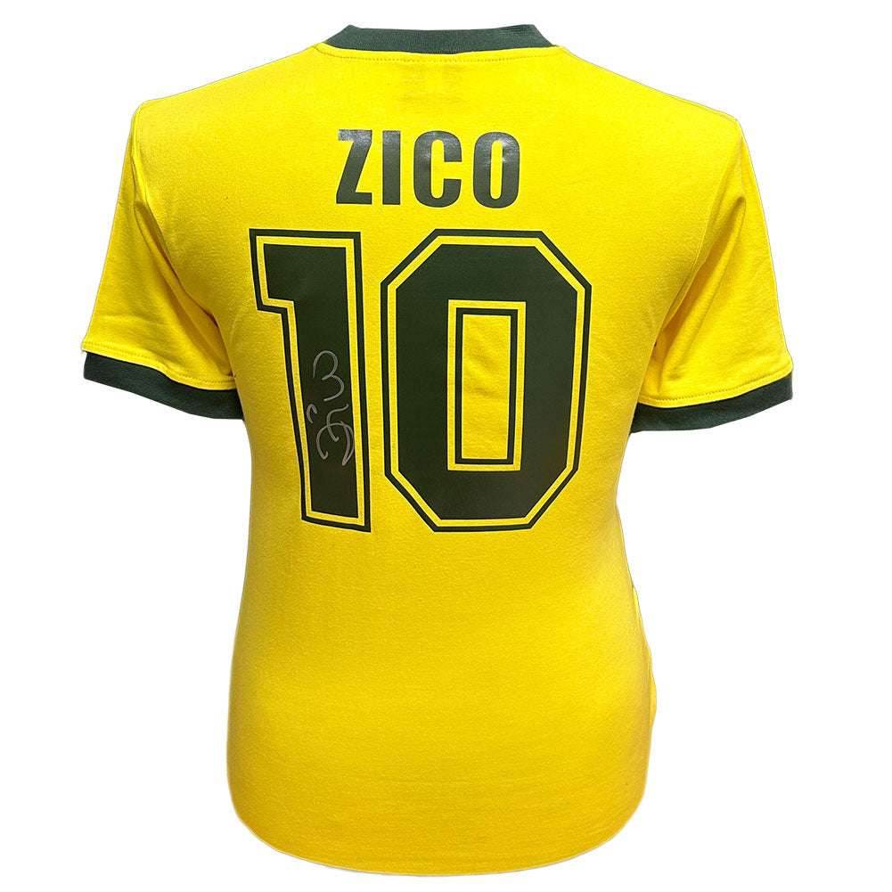 Brasil 1982 Zico Signed Shirt - Gift Arch
