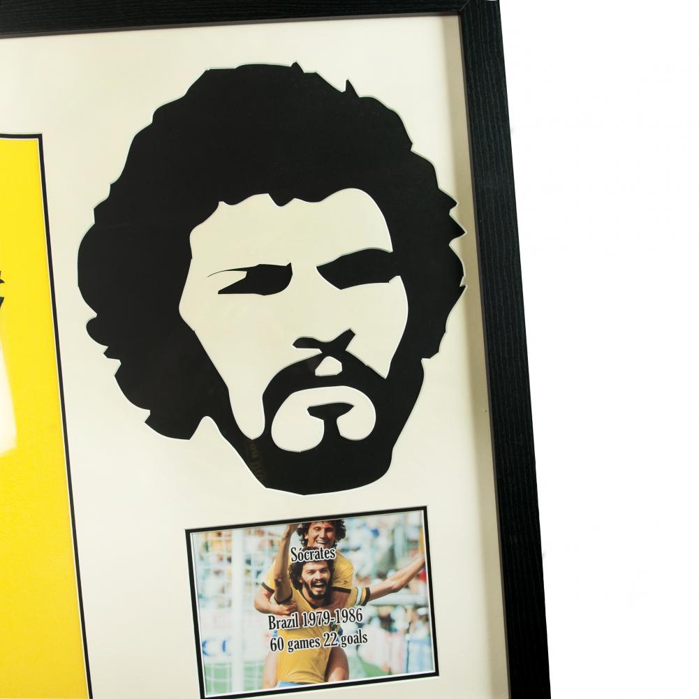 Brasil Socrates Signed Shirt Silhouette - Gift Arch