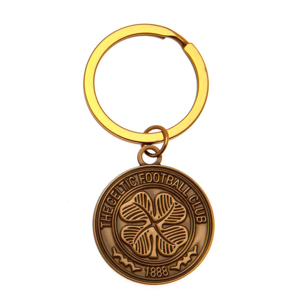 Celtic FC Antique Gold Crest Keyring - Gift Arch