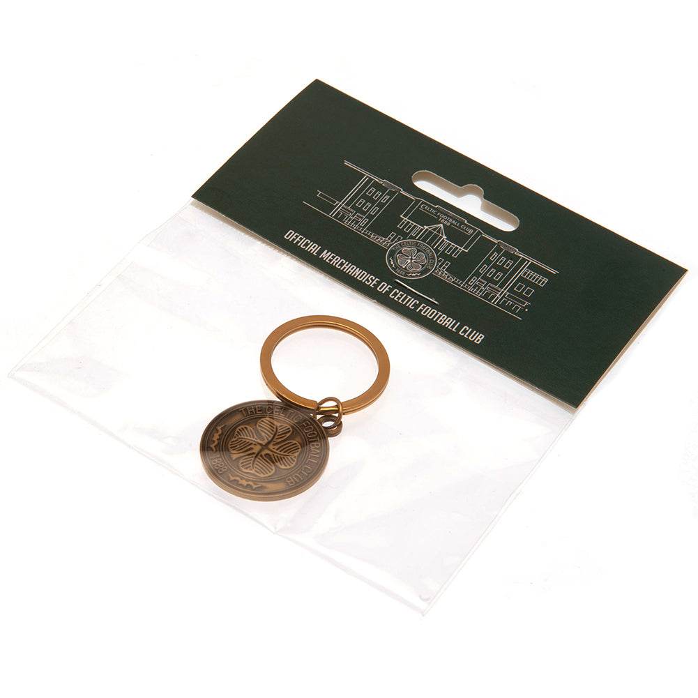 Celtic FC Antique Gold Crest Keyring - Gift Arch