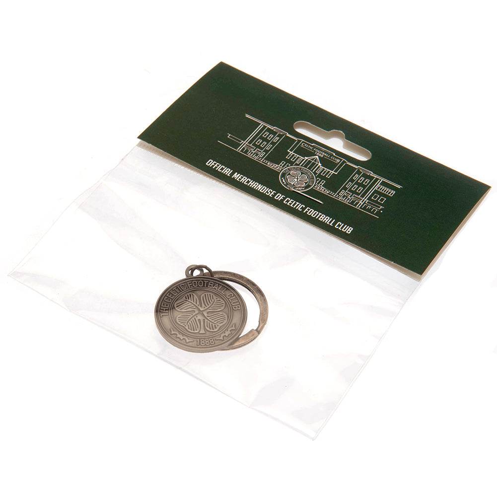 Celtic FC Antique Silver Crest Keyring - Gift Arch