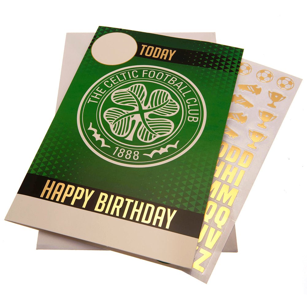 Celtic FC Birthday Card With Stickers - Gift Arch