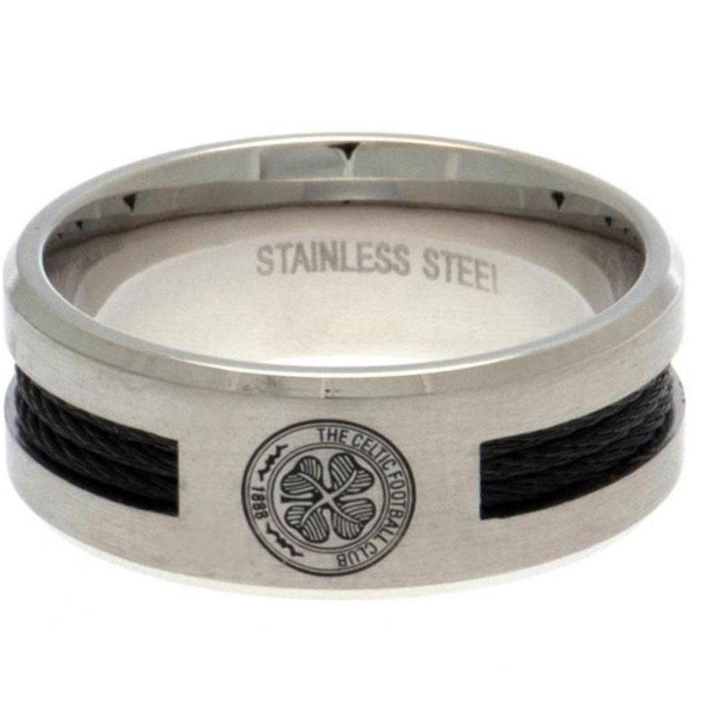 Celtic FC Black Inlay Ring Small - Gift Arch