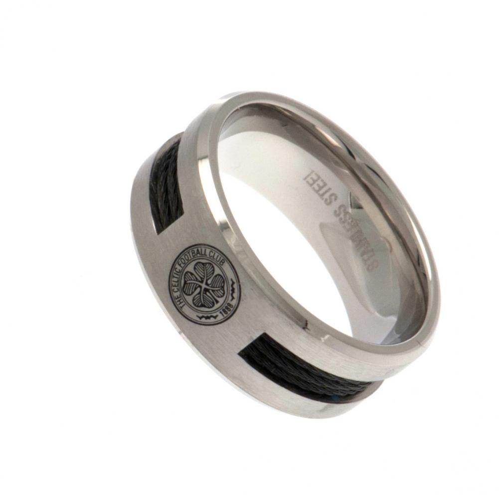 Celtic FC Black Inlay Ring Small - Gift Arch