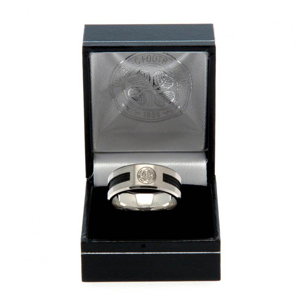 Celtic FC Black Inlay Ring Small - Gift Arch