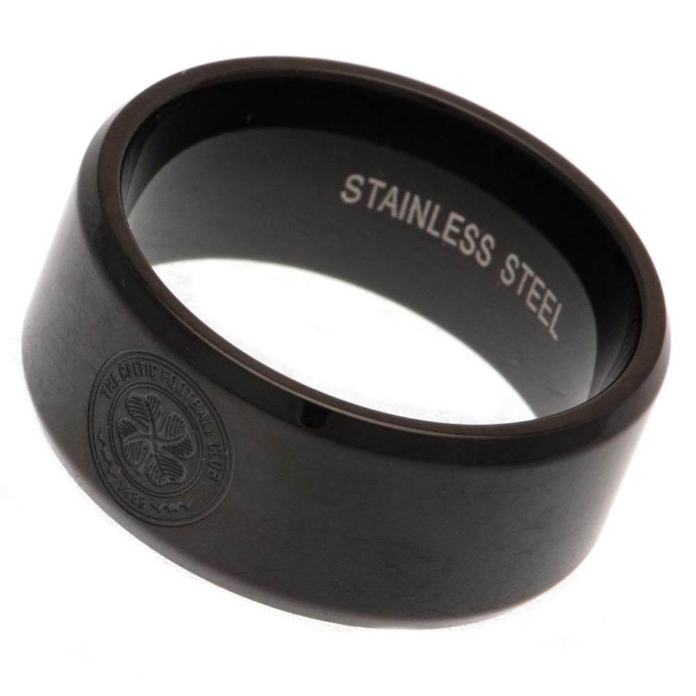 Celtic FC Black IP Ring Large - Gift Arch