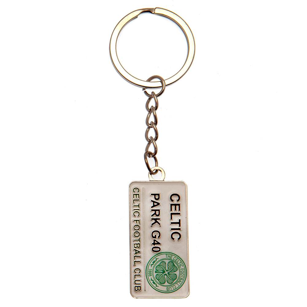 Celtic FC Embossed Street Sign Keyring - Gift Arch
