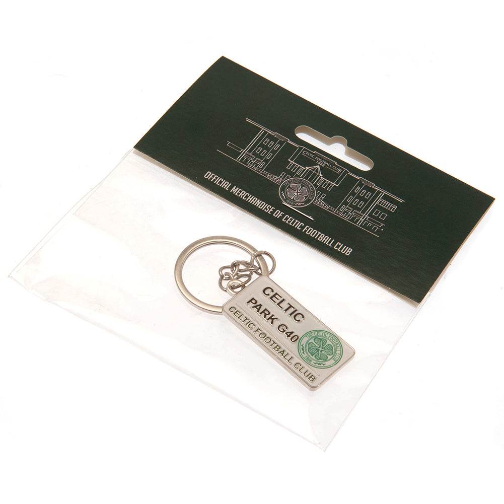Celtic FC Embossed Street Sign Keyring - Gift Arch
