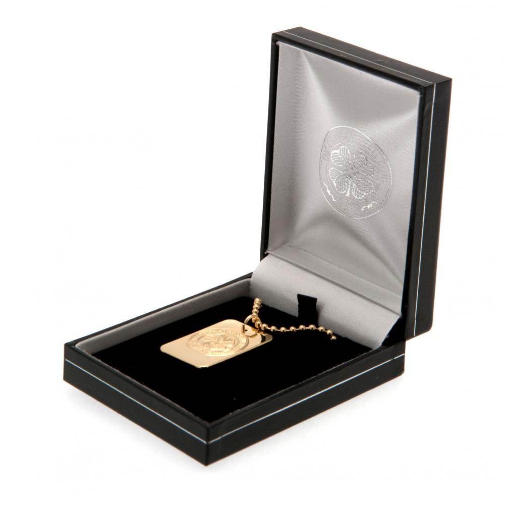 Celtic FC Gold Plated Dog Tag & Chain - Gift Arch