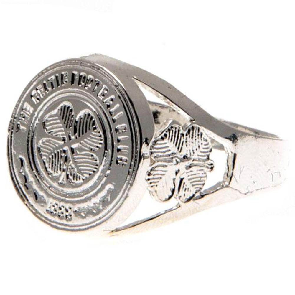 Celtic FC Silver Plated Crest Ring Large - Gift Arch