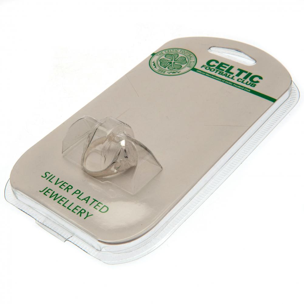Celtic FC Silver Plated Crest Ring Medium - Gift Arch