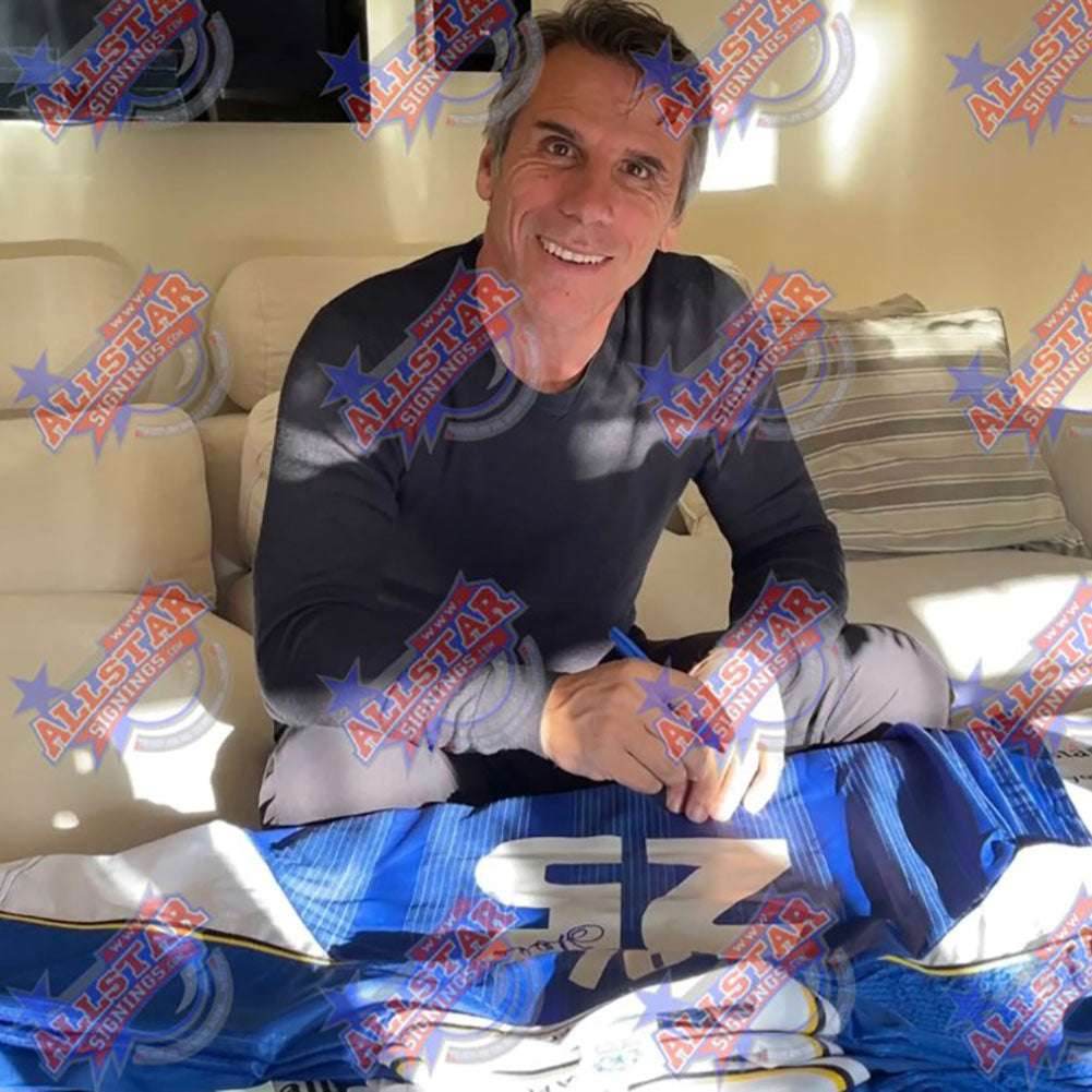 Chelsea FC 1998 Zola Signed Shirt (Framed) - Gift Arch