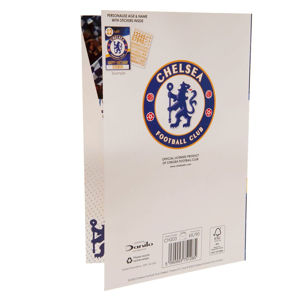 Chelsea FC Birthday Card With Stickers - Gift Arch