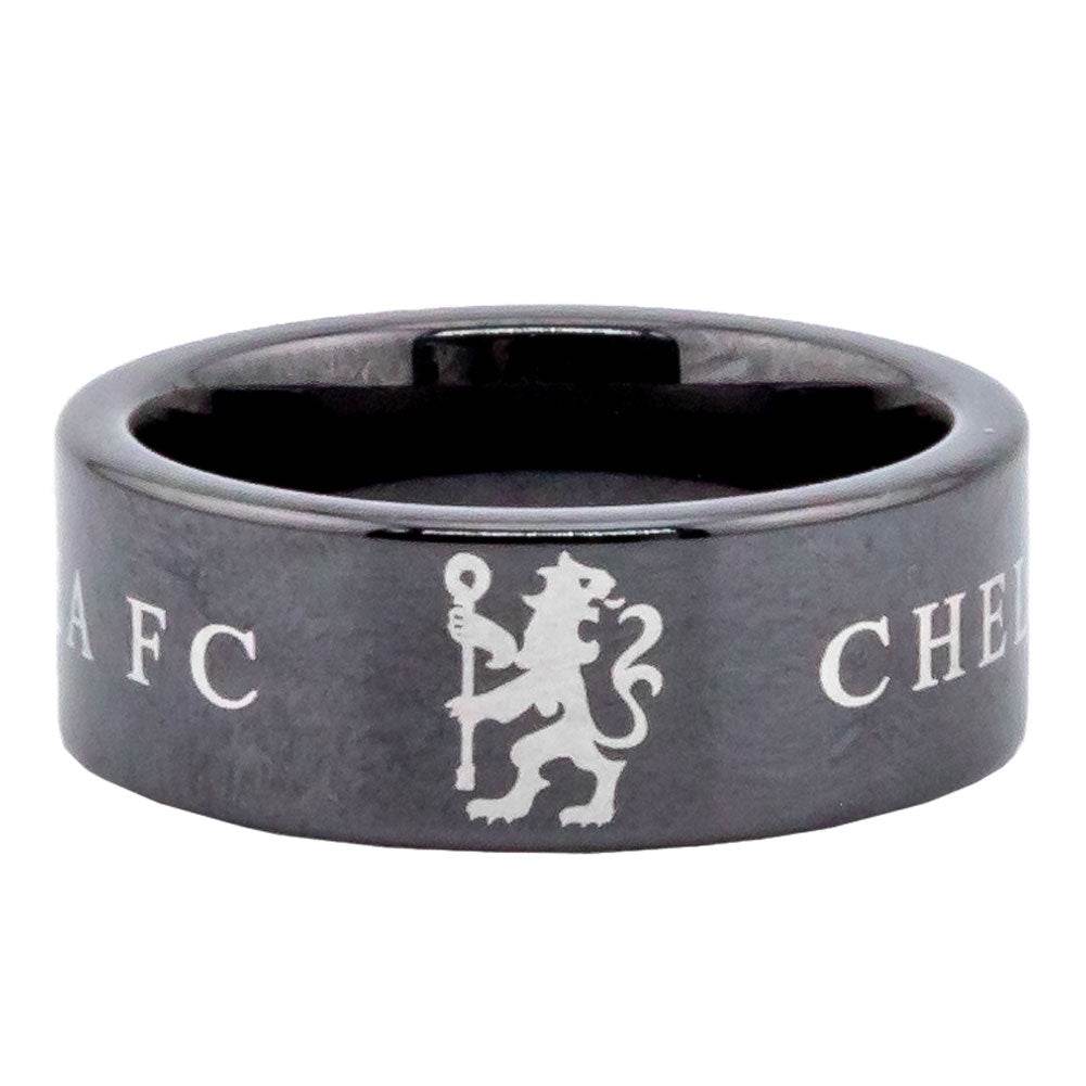 Chelsea FC Black Ceramic Ring Medium - Gift Arch