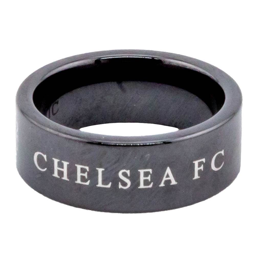 Chelsea FC Black Ceramic Ring Medium - Gift Arch
