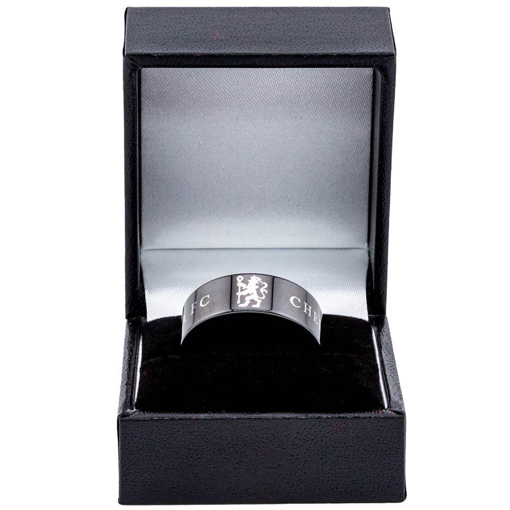 Chelsea FC Black Ceramic Ring Medium - Gift Arch