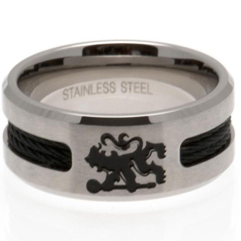Chelsea FC Black Inlay Ring Large - Gift Arch