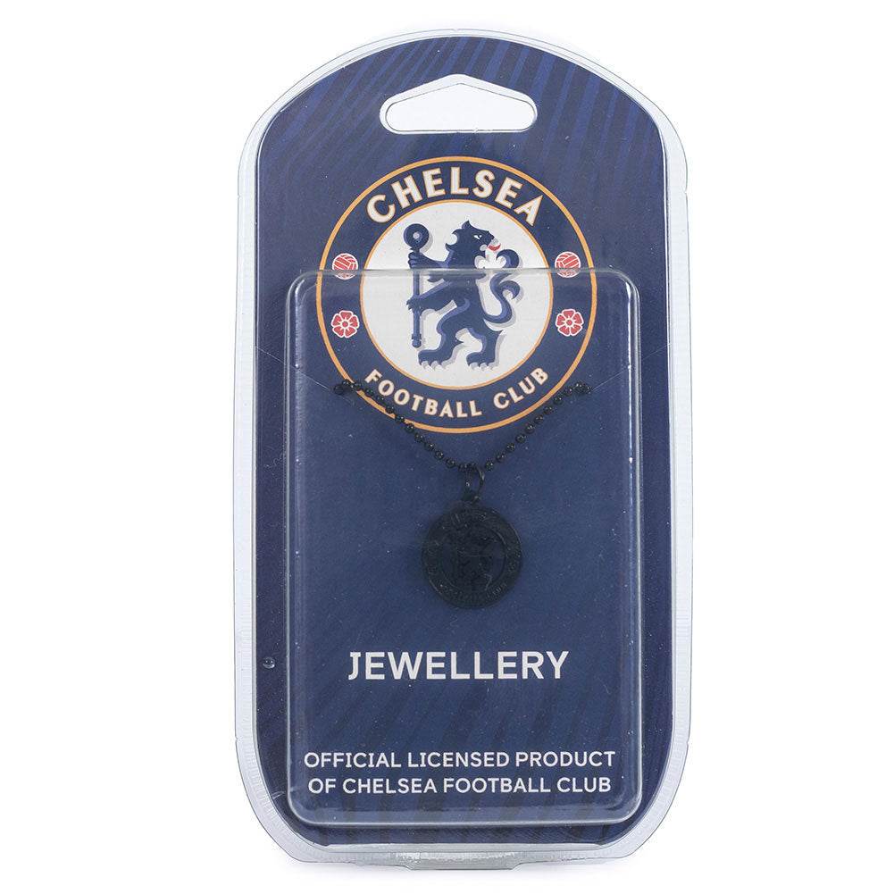 Chelsea FC Black Plated Pendant & Chain - Gift Arch