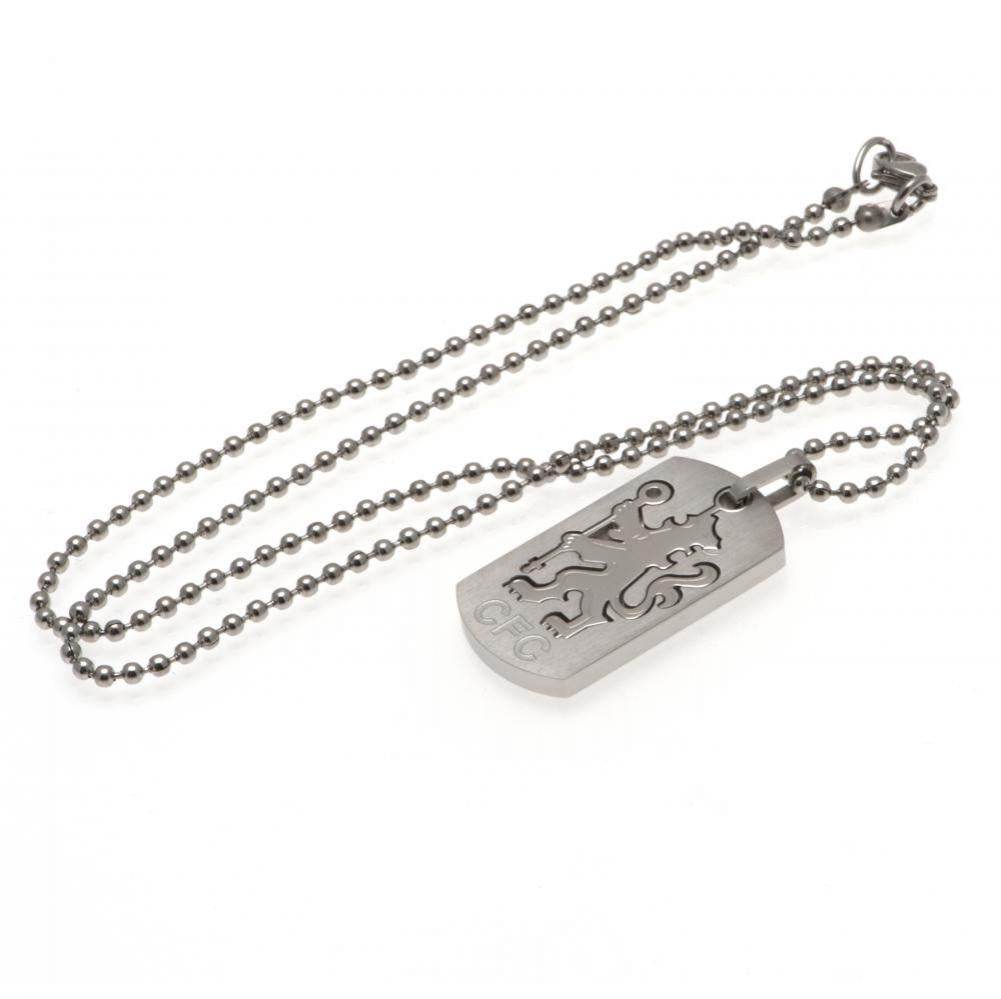 Chelsea FC Cut Out Lion Dog Tag & Chain - Gift Arch
