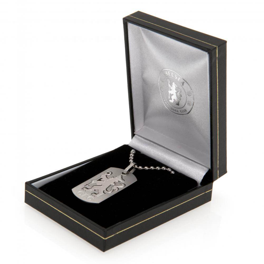 Chelsea FC Cut Out Lion Dog Tag & Chain - Gift Arch