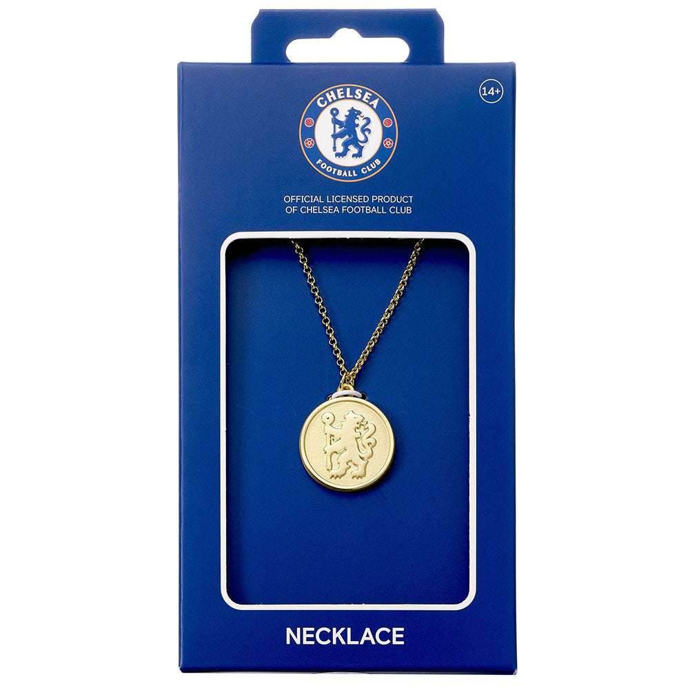 Chelsea FC Gold Finish Crest Necklace - Gift Arch