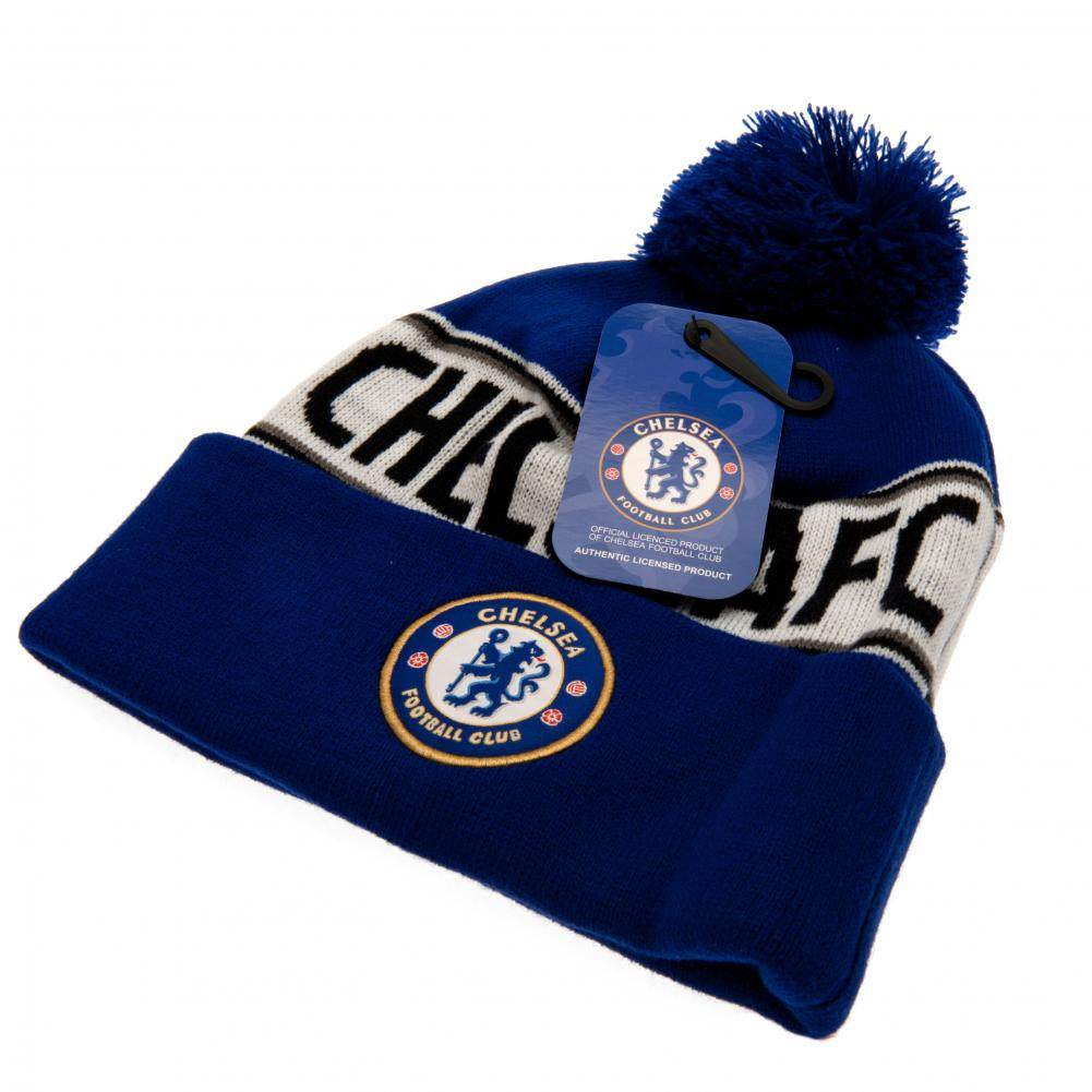 Chelsea FC Royal Text Ski Hat - Gift Arch