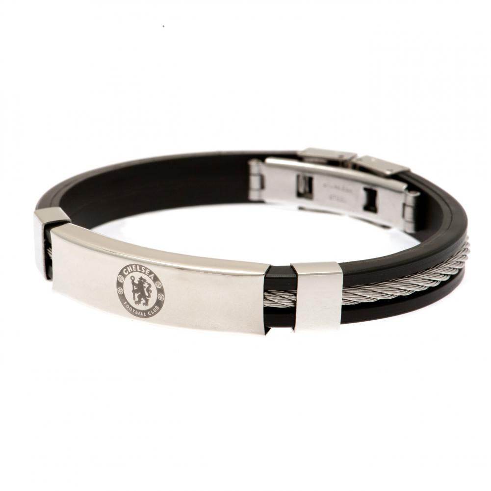 Chelsea FC Silver Inlay Silicone Bracelet - Gift Arch