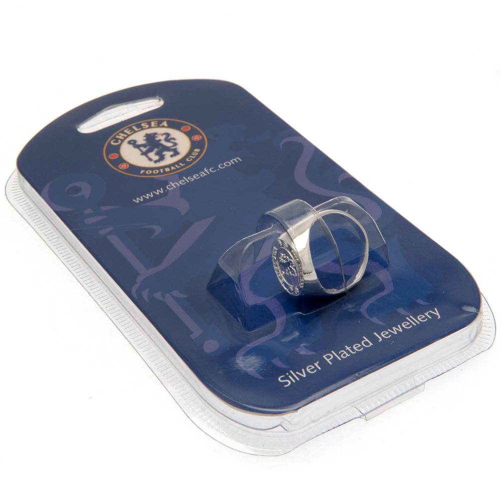 Chelsea FC Silver Plated Crest Ring Large - Gift Arch