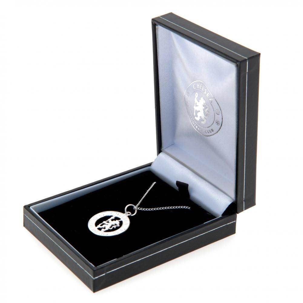 Chelsea FC Sterling Silver Pendant & Chain CR - Gift Arch