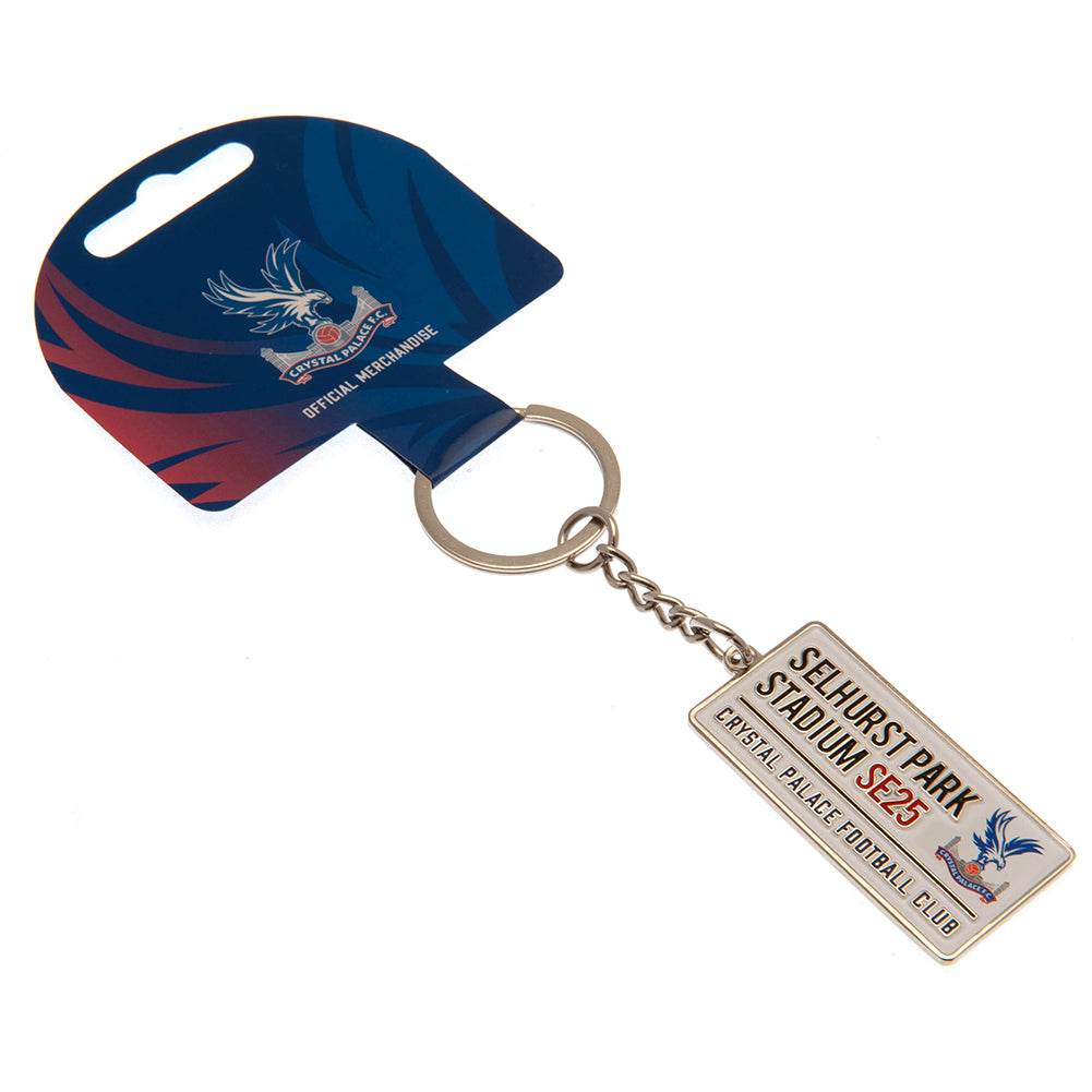Crystal Palace FC Embossed Street Sign Keyring - Gift Arch
