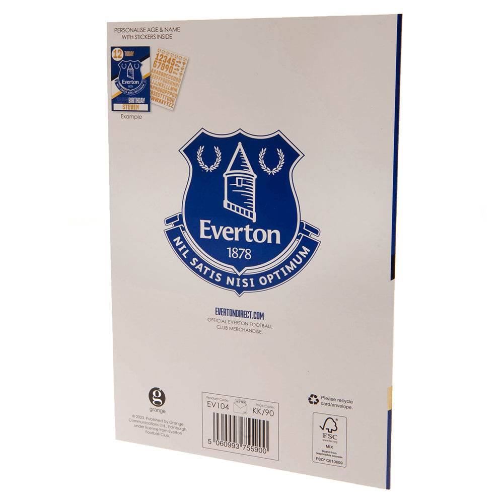 Everton FC Birthday Card With Stickers - Gift Arch