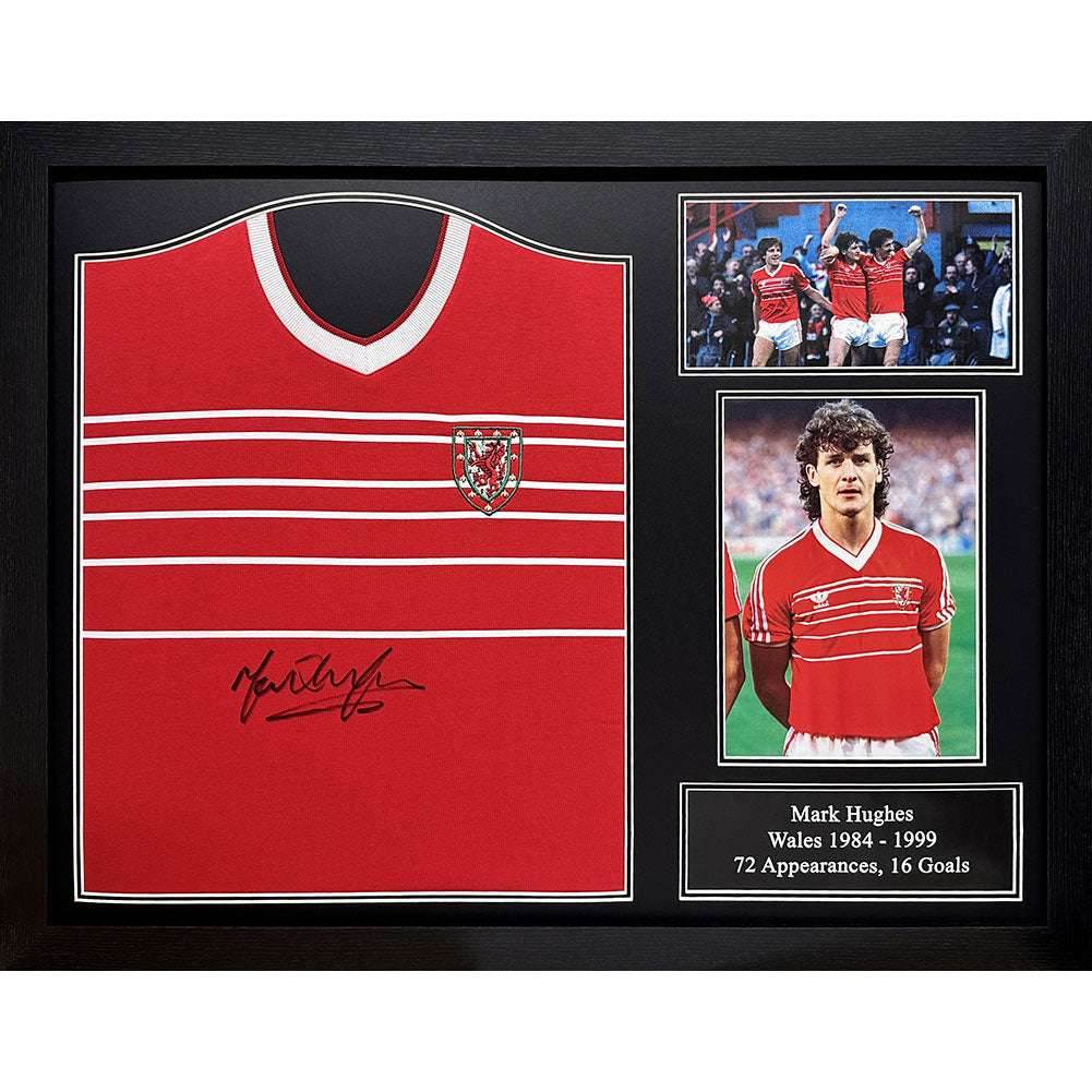 FA Wales 1984 Hughes Signed Shirt (Framed) - Gift Arch