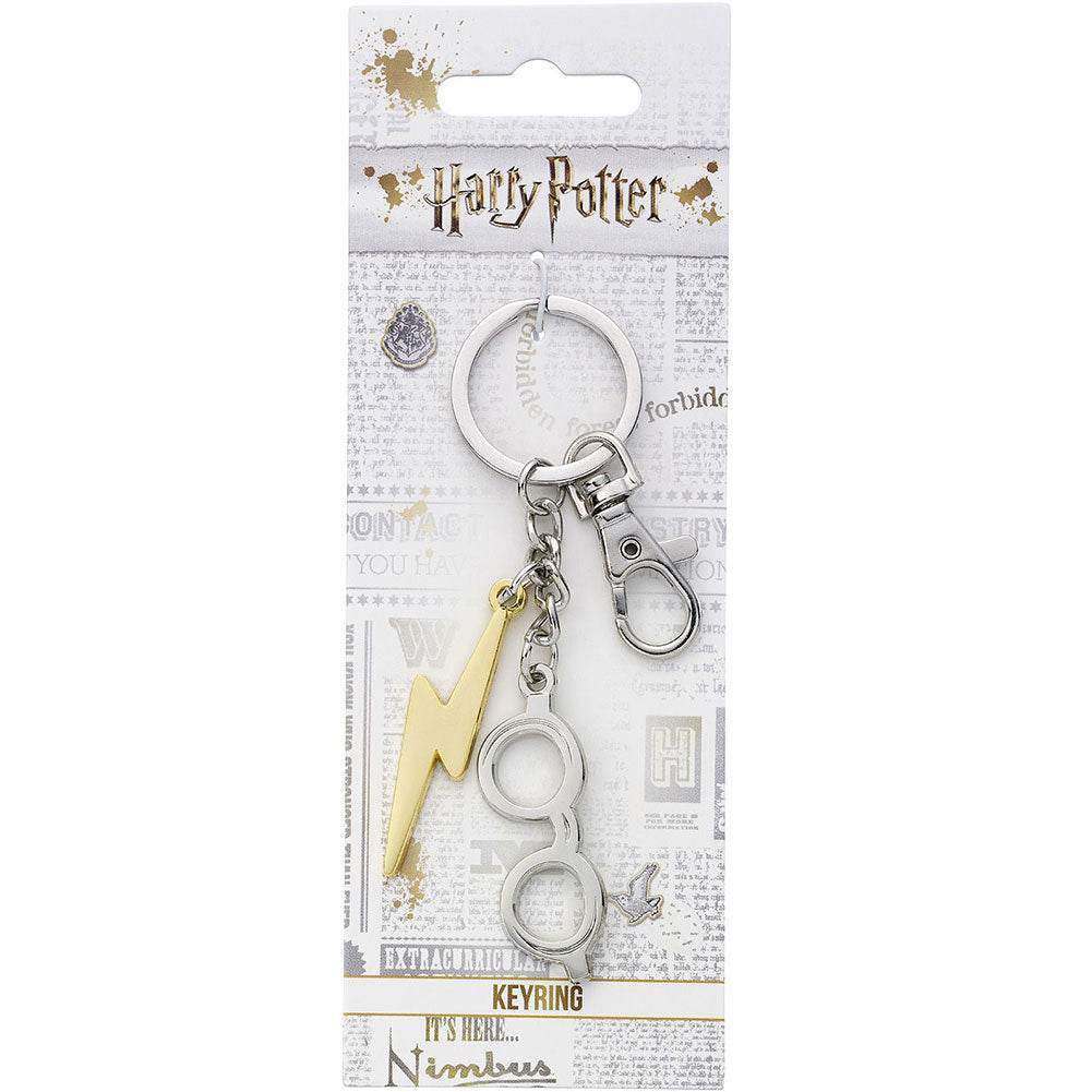 Harry Potter Charm Keyring Lightning Bolt & Glasses - Gift Arch