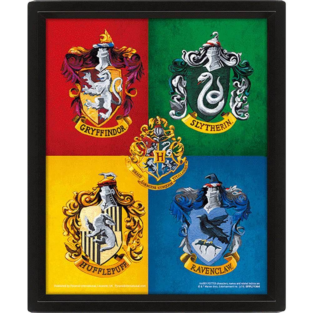 Harry Potter Crests Framed 3D Picture - Gift Arch