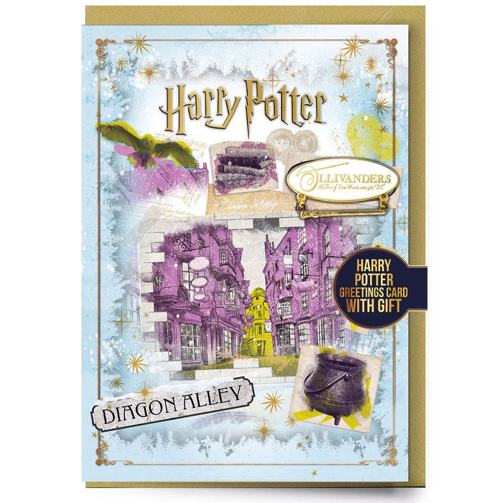Harry Potter Diagon Alley Greetings Card with Badge - Gift Arch