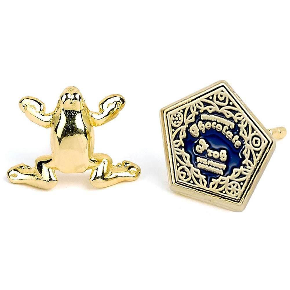 Harry Potter Gold Plated Chocolate Frog Stud Earrings - Gift Arch