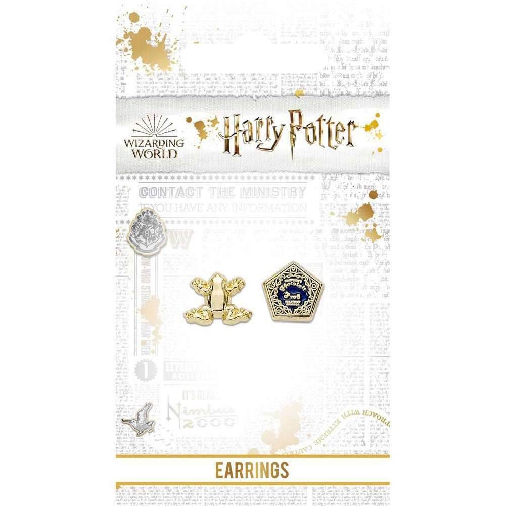 Harry Potter Gold Plated Chocolate Frog Stud Earrings - Gift Arch