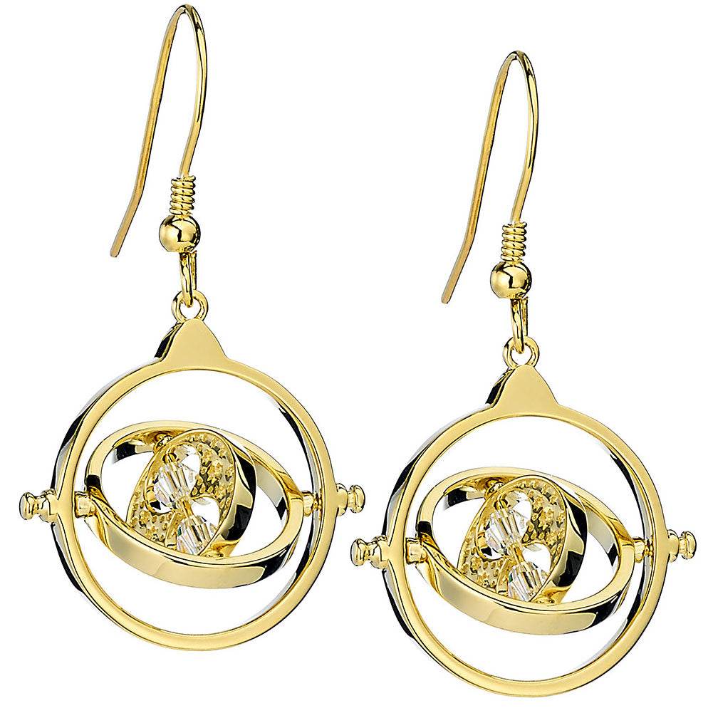 Harry Potter Gold Plated Crystal Earrings Time Turner - Gift Arch