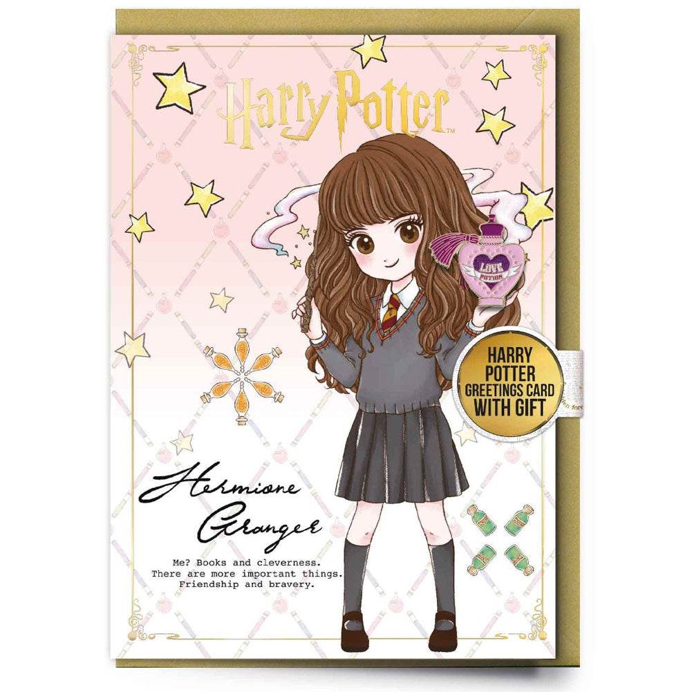 Harry Potter Hemione Greetings Card with Badge - Gift Arch