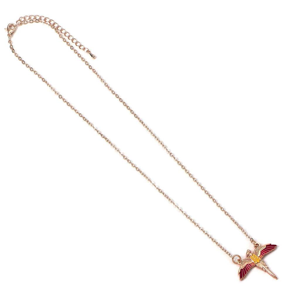 Harry Potter Rose Gold Plated Necklace Fawkes - Gift Arch