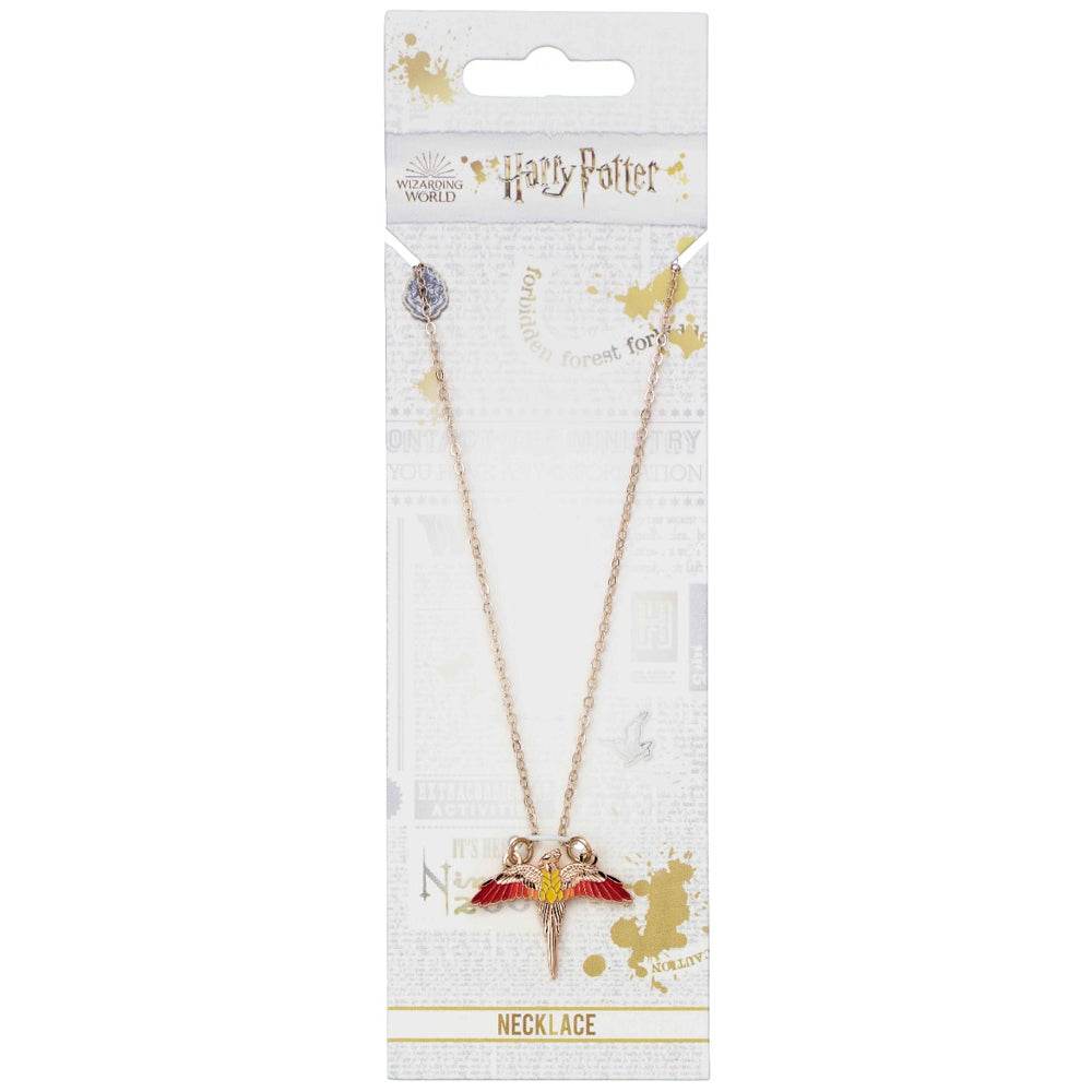 Harry Potter Rose Gold Plated Necklace Fawkes - Gift Arch