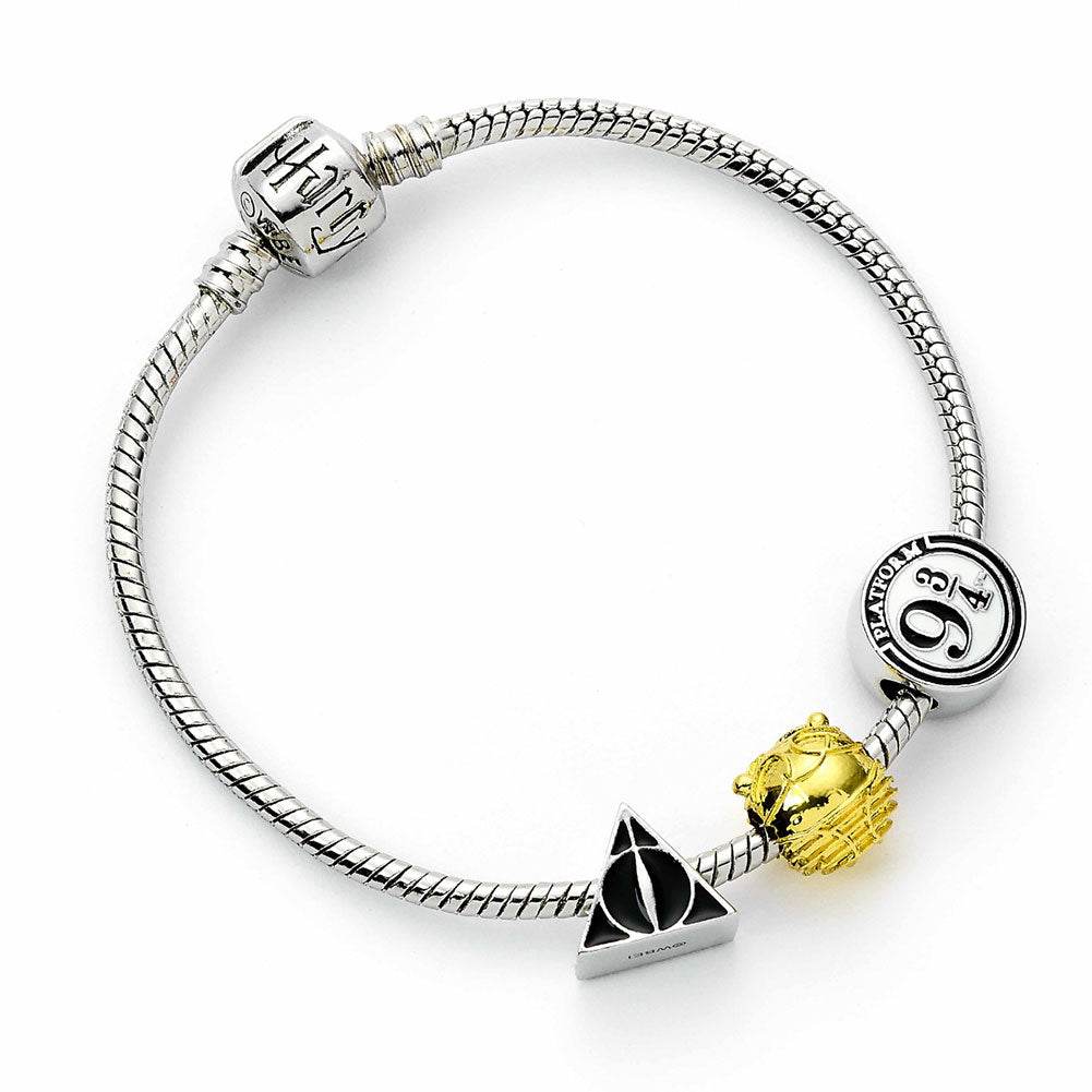 Harry Potter Silver Plated Bead Charm Bracelet - Gift Arch