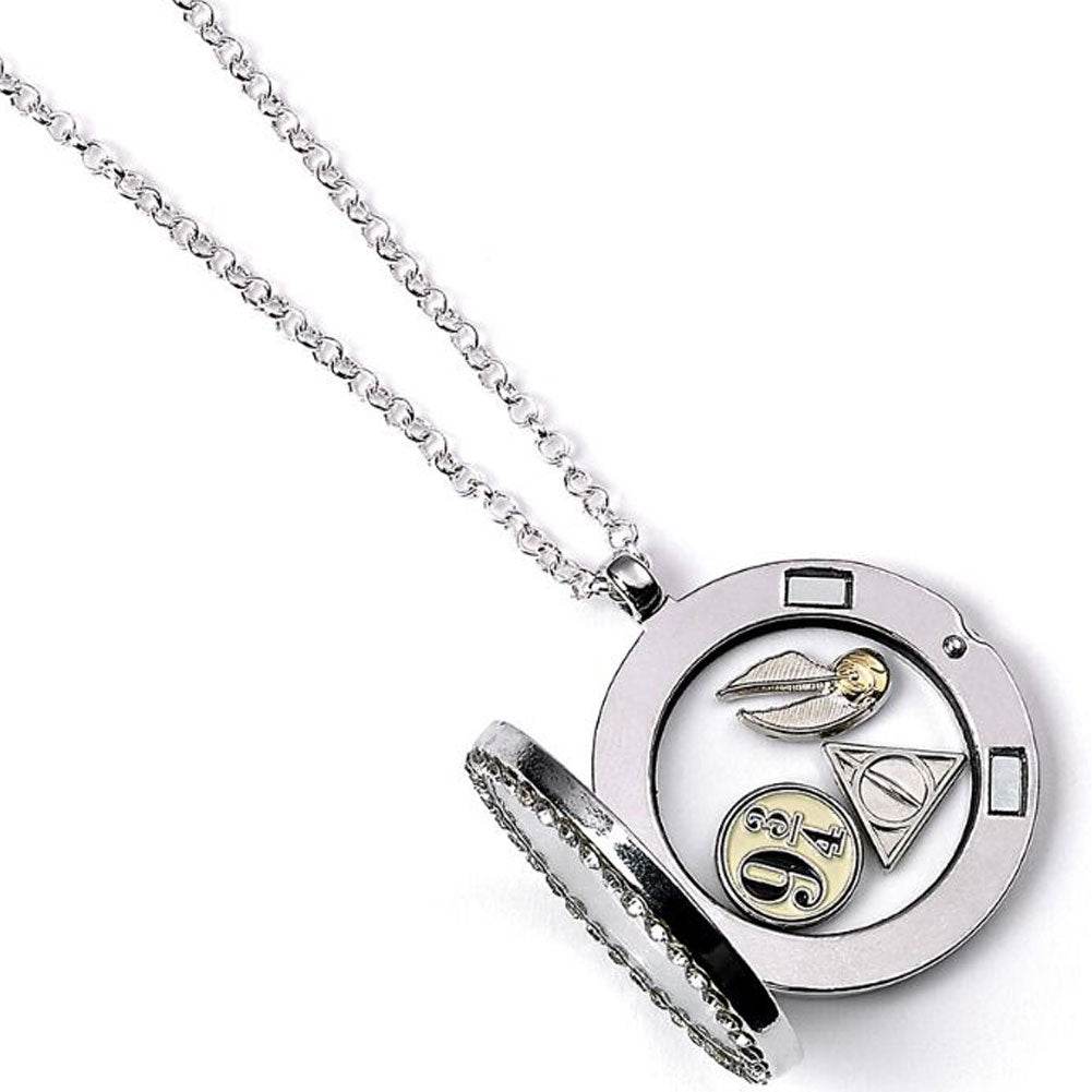 Harry Potter Silver Plated Charm Locket Necklace - Gift Arch