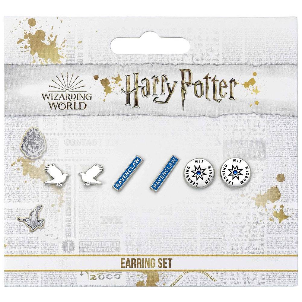Harry Potter Silver Plated Earring Set Ravenclaw - Gift Arch