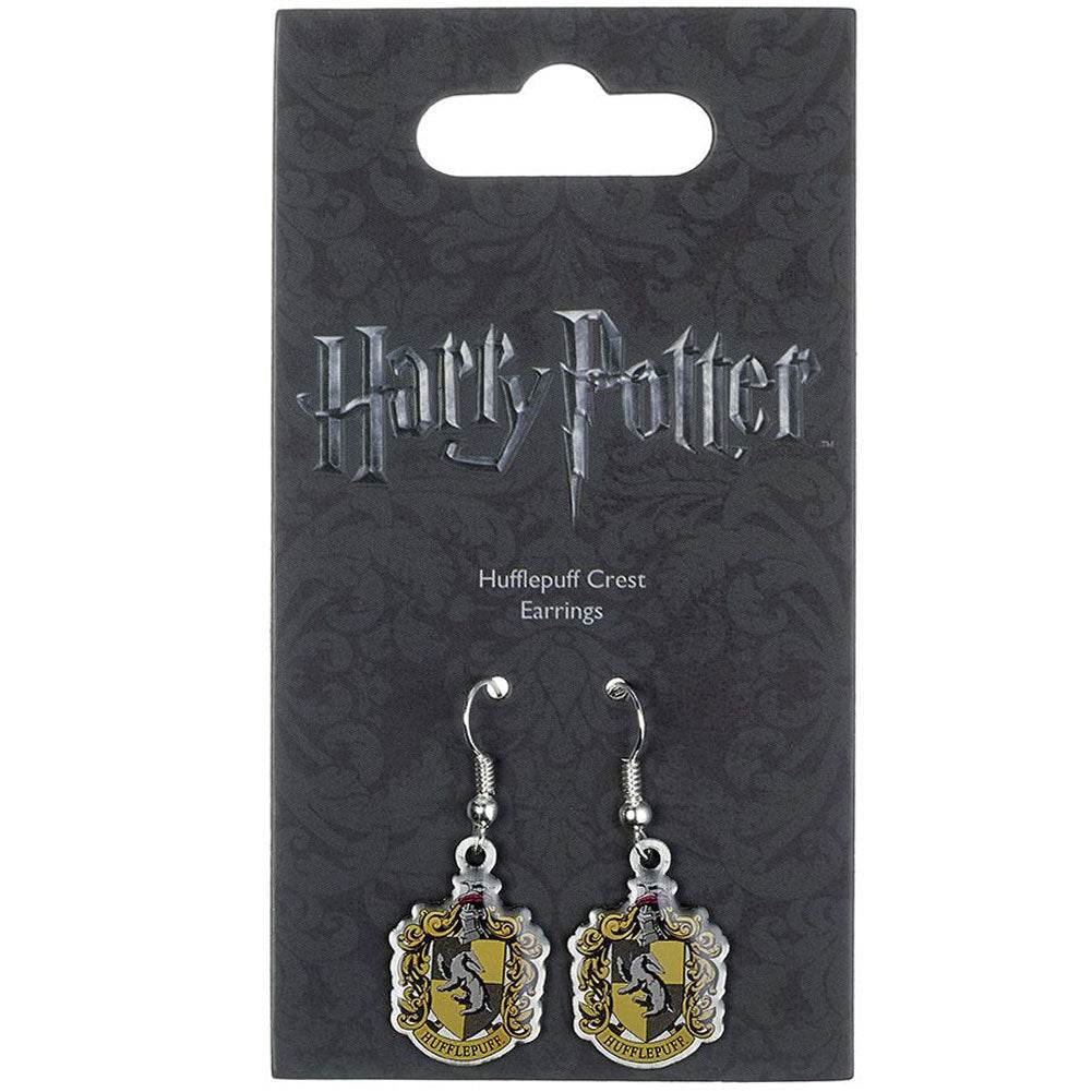 Harry Potter Silver Plated Hufflepuff Hook Earrings - Gift Arch