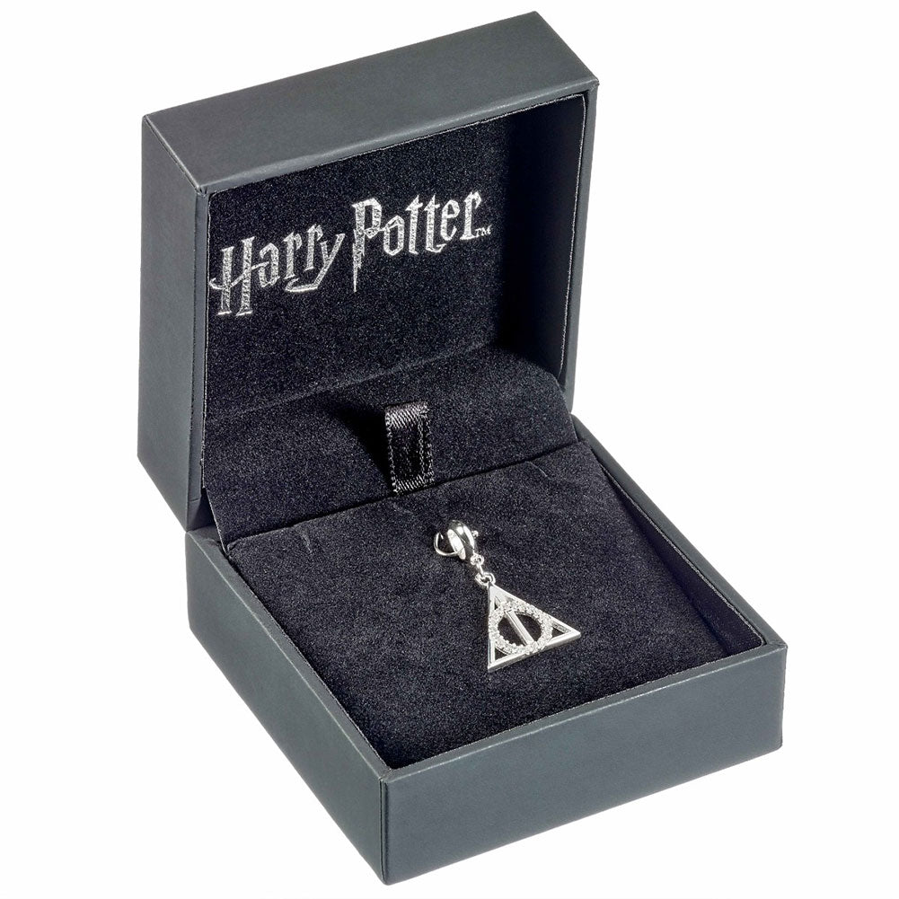 Harry Potter Sterling Silver Crystal Charm Deathly Hallows - Gift Arch