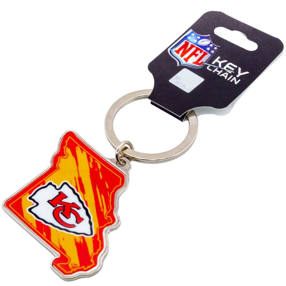 Kansas City Chiefs State Shape Keyring - Gift Arch